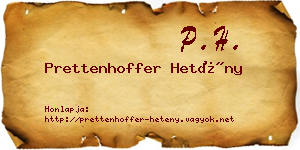 Prettenhoffer Hetény névjegykártya